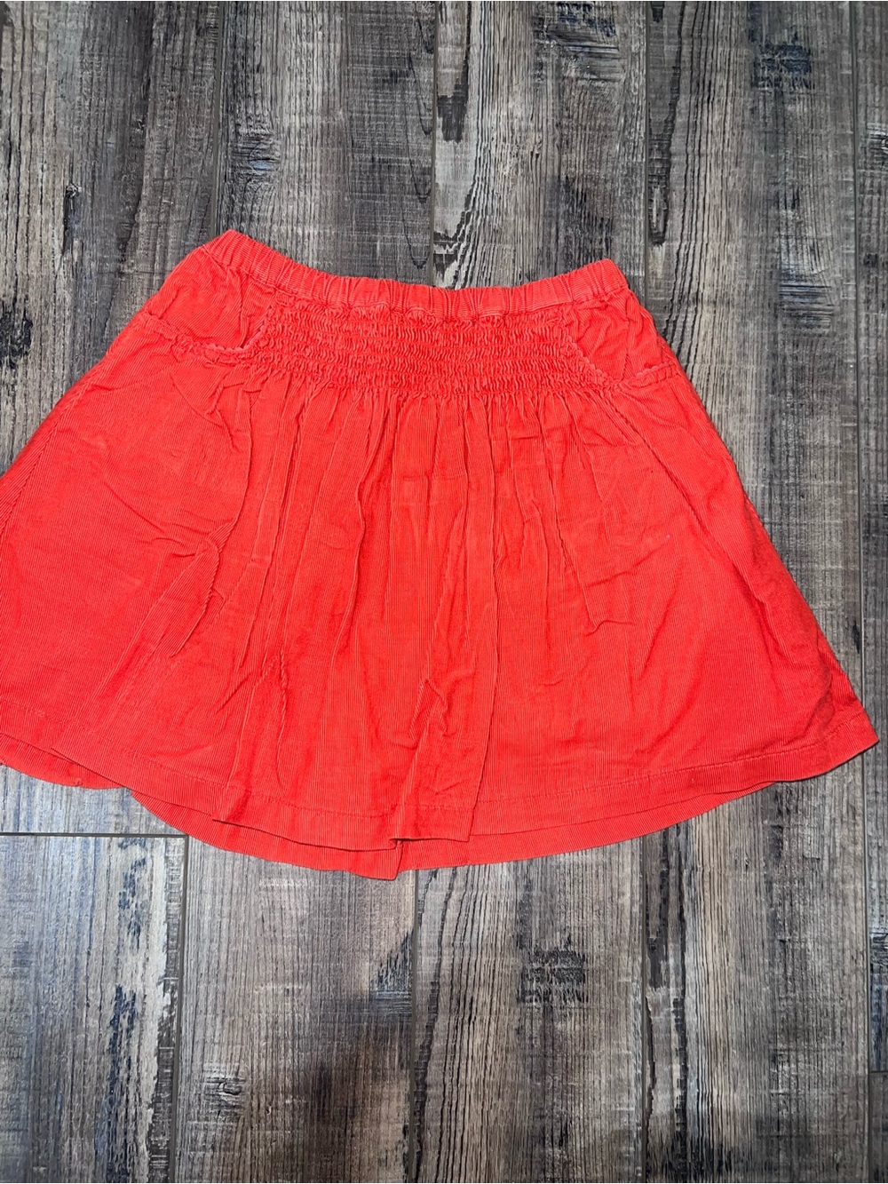 Mini Boden Red Elastic-Waist Corduroy Skirt